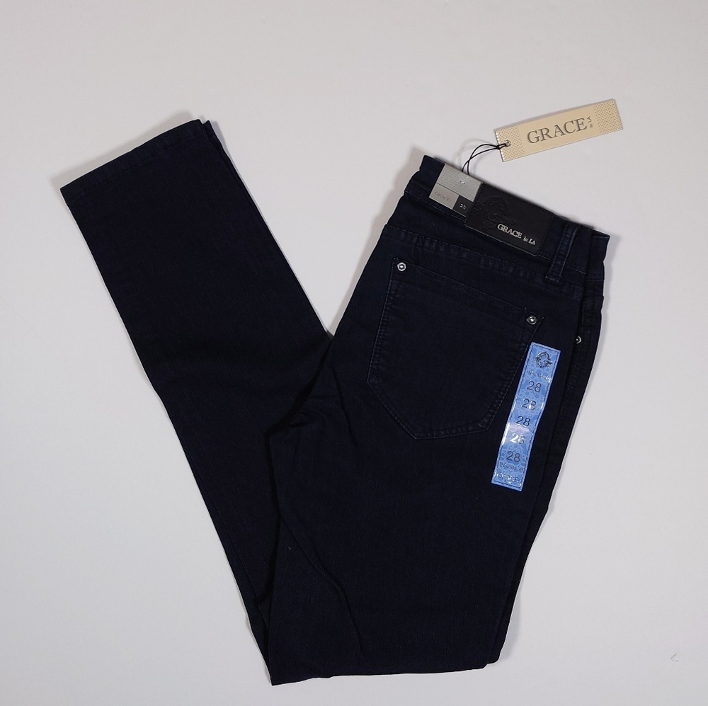 Grace in LA Easy Fit Dark Blue Denim